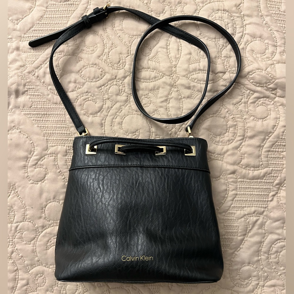 Calvin Klein Black Gold Crossbody Bag